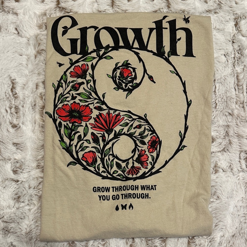 Floral Graphic Tee - Tan